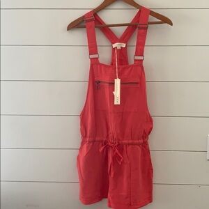 lovestitch tencel zip red picket shortall Sz small